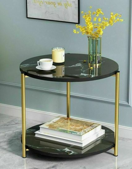 طاولة مآربل طبقتين بشكل دائري