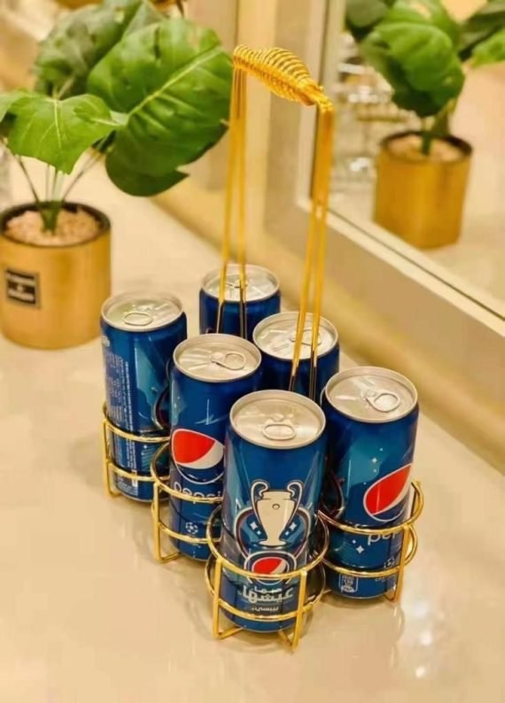 حامل زجاجات ذهبي عدد6