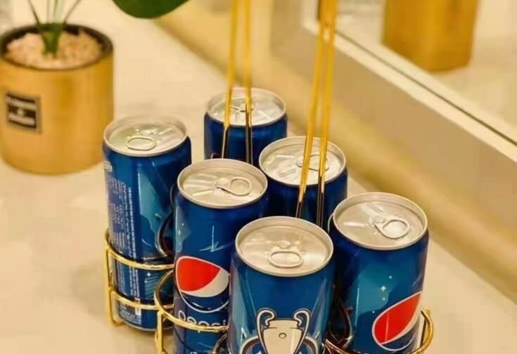 حامل زجاجات ذهبي عدد6