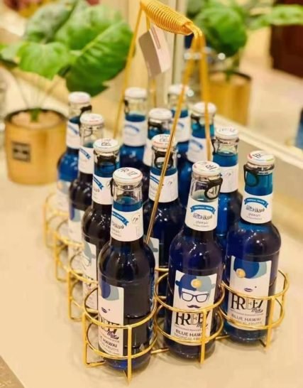 حامل زجاجات ذهبي عدد12