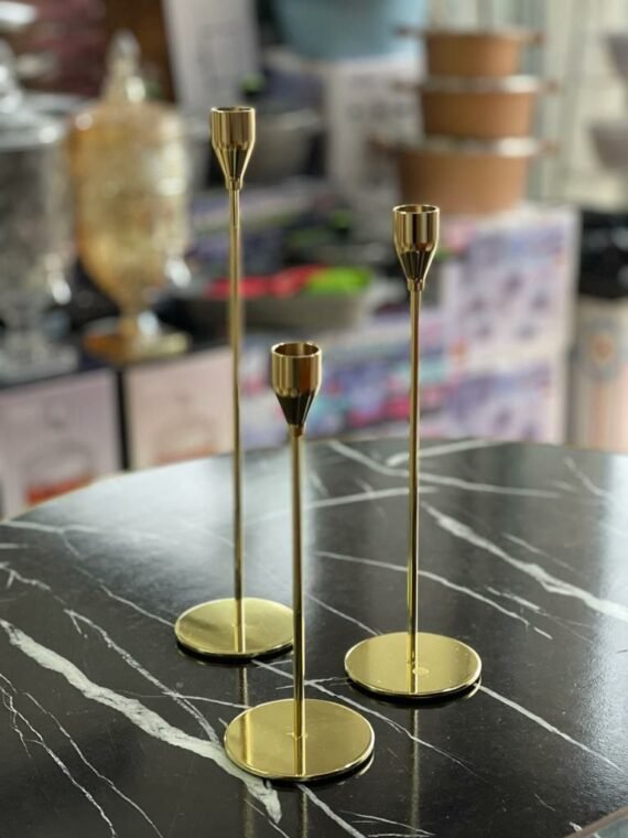 شمعدان ذهبي 3 قطع