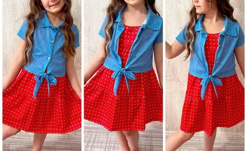 فستان بناتي قطعتين