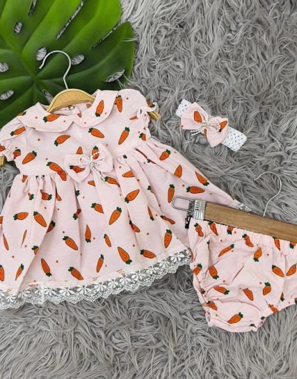 فستان بيبي الجزرة 3قطع