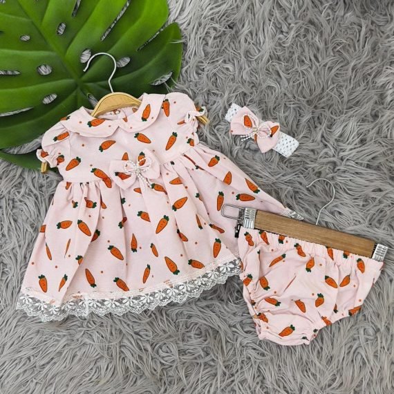 فستان بيبي الجزرة 3قطع