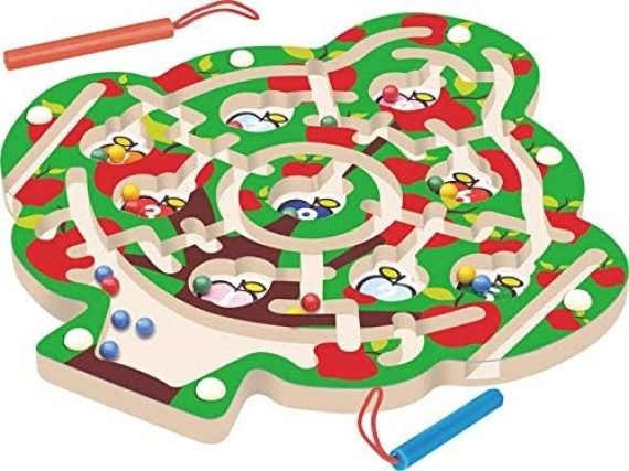 لعبة متاهة القلم المغناطيسي التعليمية الخشبية