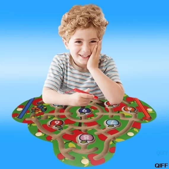 لعبة متاهة القلم المغناطيسي التعليمية الخشبية