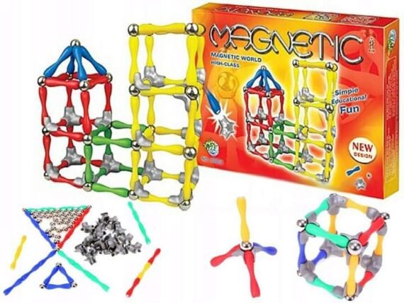 كتل كلوكى المغناطيسية متعددة الألوان 148 قطعة عالم مغناطيسي